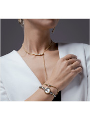 Collana Donna Liu Jo Acciaio dorata maglia a Pallini LJ2824