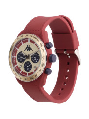 Orologio Cronografo Unisex Kappa KW-039 Cinturino in Silicone Bordeaux Cassa 45mm