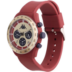 Orologio Cronografo Unisex Kappa KW-039 Cinturino in Silicone Bordeaux Cassa 45mm