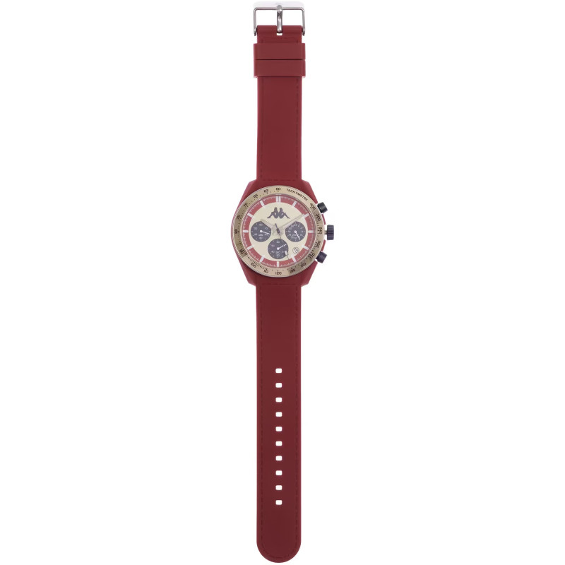 Orologio Cronografo Unisex Kappa KW-039 Cinturino in Silicone Bordeaux Cassa 45mm