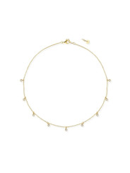Collana Donna Liujo LJ2840 in acciaio dorato con cristalli pendenti Girocollo