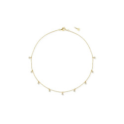Collana Donna Liujo LJ2840 in acciaio dorato con cristalli pendenti Girocollo