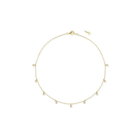 Collana Donna Liujo LJ2840 in acciaio dorato con cristalli pendenti Girocollo