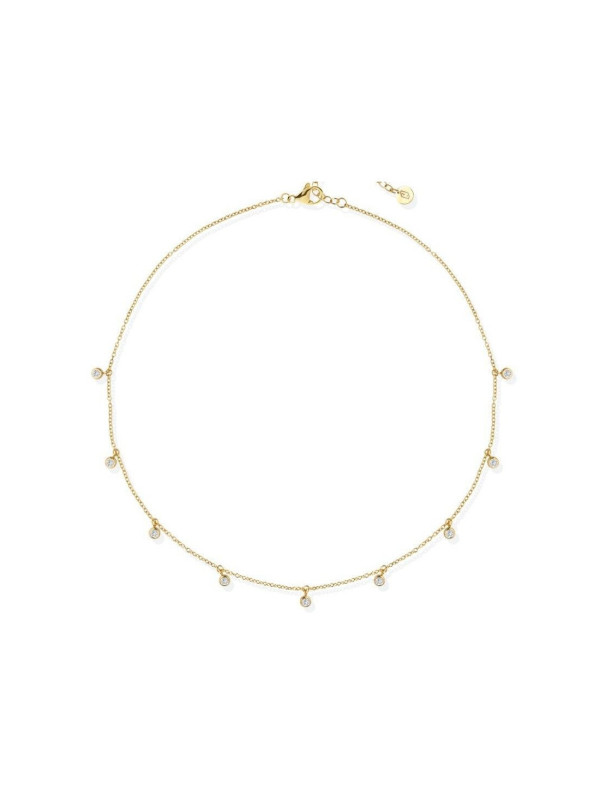 Collana Donna Liujo LJ2840 in acciaio dorato con cristalli pendenti Girocollo