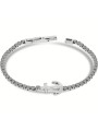 Bracciale Uomo Liu Jo Tennis Acciaio zirconi fumè con ancora centrale MLJ508