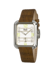 Orologio Solo Tempo Uomo D&G DW0188 Cinturino in Pelle Marrone e Cassa Acciaio