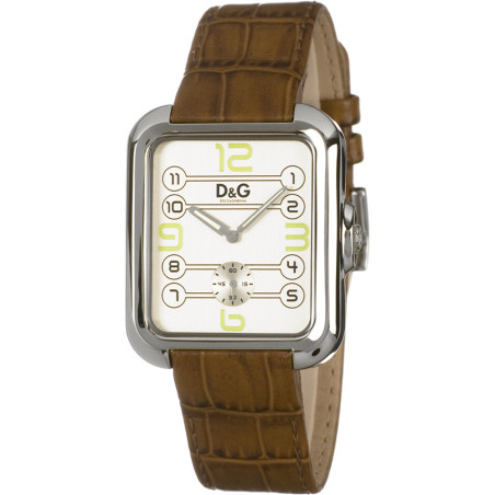 Orologio Solo Tempo Uomo D&G DW0188 Cinturino in Pelle Marrone e Cassa Acciaio