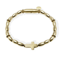 Bracciale Uomo LiuJo Acciaio Croce Oro Giallo MLJ544