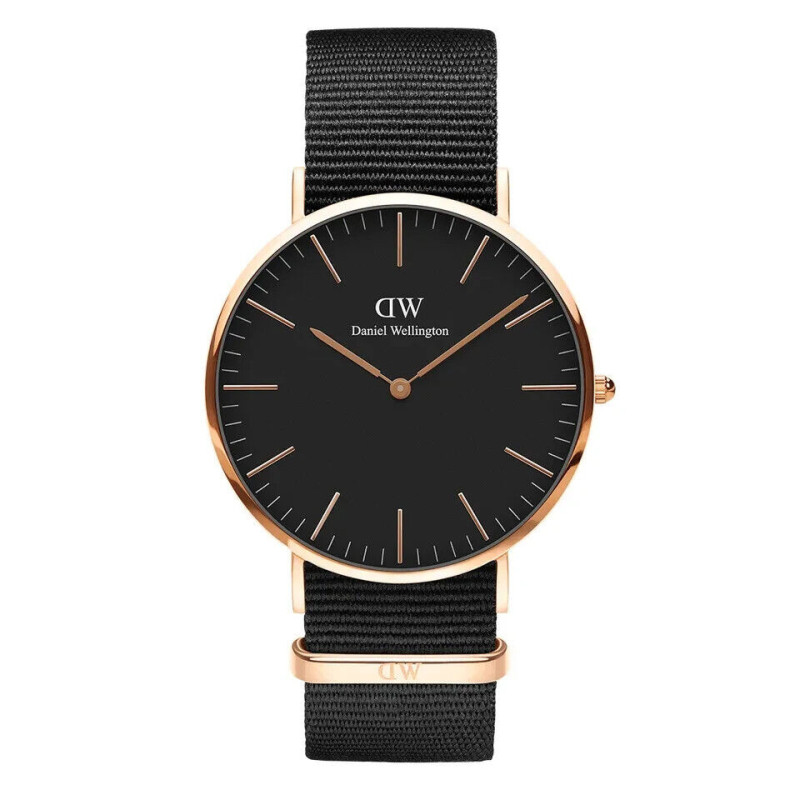 Orologio Solo Tempo Uomo Daniel Wellington DW00100148 Cinturino in Tela Nero Orologio Solo Tempo Uomo Daniel Wellington DW00100148 Cinturino in Tela Nero