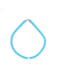 Collana Nadir Donna Pasta di Corallo Turchese con Perla Bianca Coltivata Centrale