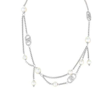 Collana Donna Liujo Luxury LJ2912 Acciaio Silver e Perle