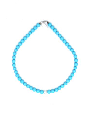 Collana Nadir Donna Pasta di Corallo Turchese con Perla Bianca Coltivata Centrale