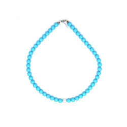 Collana Nadir Donna Pasta di Corallo Turchese con Perla Bianca Coltivata Centrale