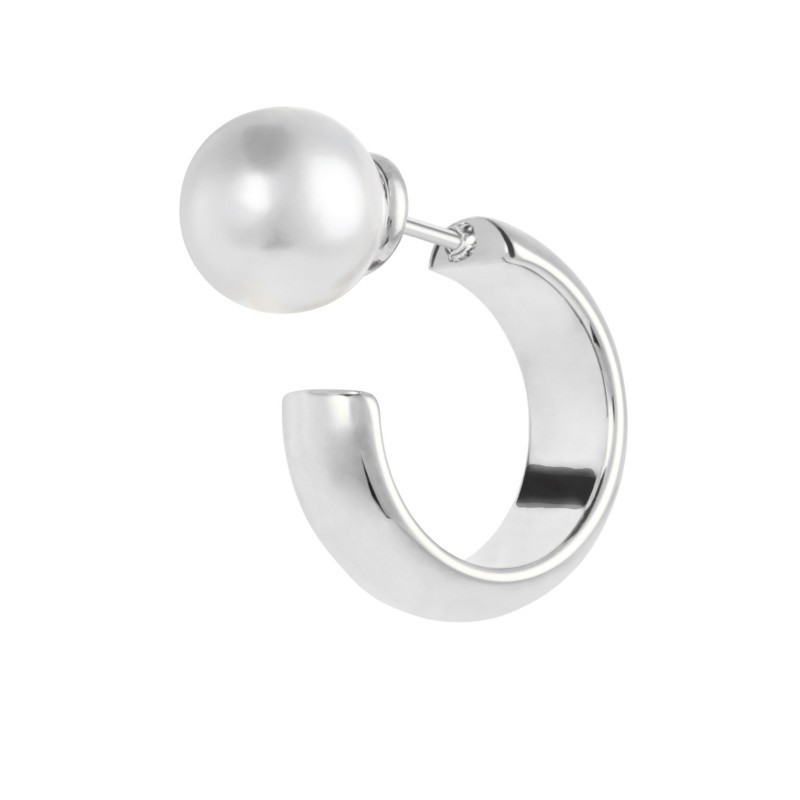 Orecchino Donna a cerchio Marlù acciaio chiusura a perla 33OR0071 Orecchino Donna a cerchio Marlù acciaio chiusura a perla 33OR0071