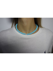 Collana Nadir Donna Pasta di Corallo Turchese con Perla Bianca Coltivata Centrale