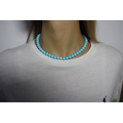 Collana Nadir Donna Pasta di Corallo Turchese con Perla Bianca Coltivata Centrale