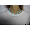 Collana Nadir Donna Pasta di Corallo Turchese con Perla Bianca Coltivata Centrale