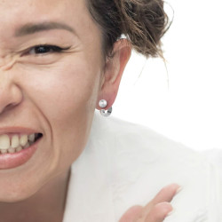 Orecchino Donna cerchio Marlù acciaio chiusura a perla 33OR0072