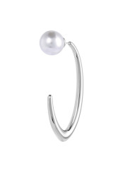 Monorecchino Donna Marlù 33OR0078 a lobo ovale con chiusura perla Silver