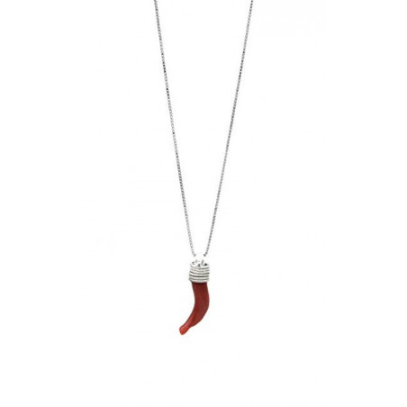 Gioiellinadir Venetian Women's Necklace in Silver925 and Lucky Cornet in Red Coral