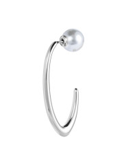 Monorecchino Donna Marlù 33OR0078 a lobo ovale con chiusura perla Silver