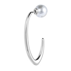 Monorecchino Donna Marlù 33OR0078 a lobo ovale con chiusura perla Silver
