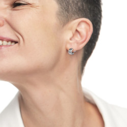 Monorecchino Donna cerchio Marlù acciaio chiusura a perla 33OR0082