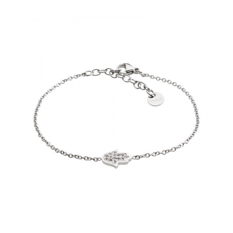 Bracciale Donna Marlù Time To 18BR052 in Acciaio con Mano di Fata e Cristalli Bracciale Donna Marlù Time To 18BR052 in Acciaio con Mano di Fata e Cristalli