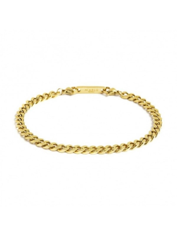 Bracciale Uomo Marlù 2BR0064G-L Catena Grumetta in Acciaio Colore Oro Giallo