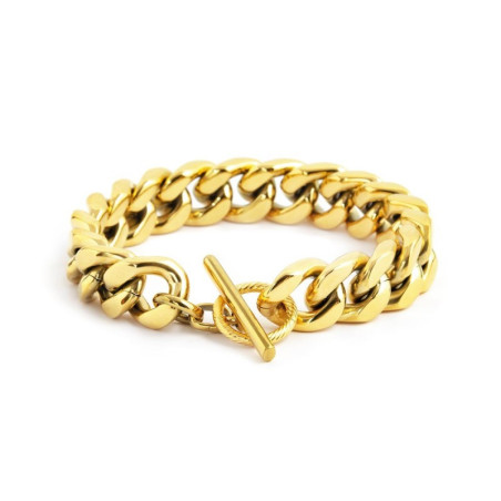 Bracciale Donna Marlù 12BR0025G-L Catena Grumetta in Acciaio Colore Oro Giallo