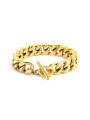 Bracciale Donna Marlù 12BR0025G-L Catena Grumetta in Acciaio Colore Oro Giallo
