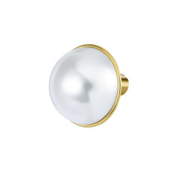 Monorecchino lobo Marlù acciaio dorato perla grande 33OR0092G-W