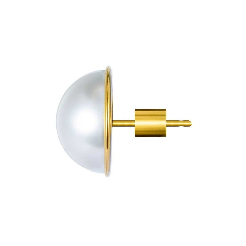 Monorecchino lobo Marlù acciaio dorato perla grande 33OR0092G-W