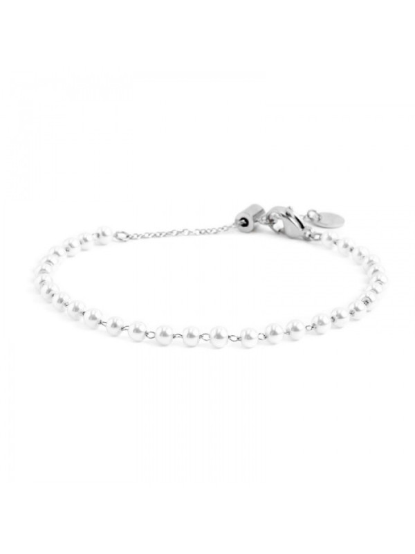 Bracciale Donna Marlù 2BR0086-W in Acciaio 316L Colore Argento con Perle