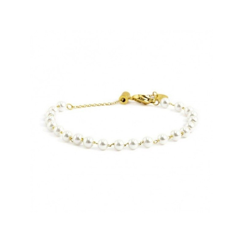 Bracciale Donna Marlù 2BR0090G-W in Acciaio 316L Colore Oro con Perle Bracciale Donna Marlù 2BR0090G-W in Acciaio 316L Colore Oro con Perle