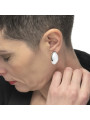 Monorecchino lobo Marlù acciaio rodiato ovale pendente 33OR0096