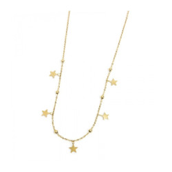 Collana Donna Marlù Time To 18CO012G in Acciaio Colore Oro con Stelle Lucky