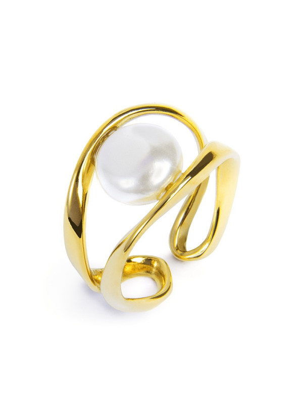 copy of Anello aperto da donna Marlù in acciaio dorato con perla 33AN0022GW-M