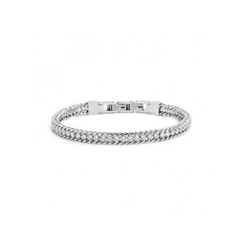 Bracciale Uomo Tennis Marlù 31BR0001W-L in Acciaio 316L con Cristalli Bianchi Bracciale Uomo Tennis Marlù 31BR0001W-L in Acciaio 316L con Cristalli Bianchi