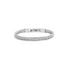 Bracciale Uomo Tennis Marlù 31BR0001W-L in Acciaio 316L con Cristalli Bianchi