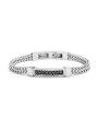 Bracciale Uomo Marlù Sparkles 31BR0003-N in Acciaio 316L con Cristalli Neri