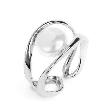 copy of Anello aperto da donna Marlù in acciaio Silver con perla 33AN0022W-M