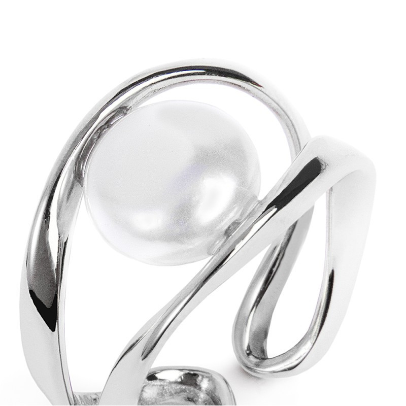 copy of Anello aperto da donna Marlù in acciaio Silver con perla 33AN0022W-M