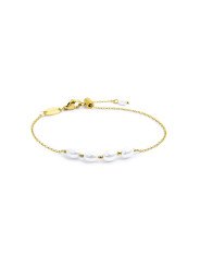 Bracciale catena da donna Marlù in acciaio dorato Perle 33BR0045G-W