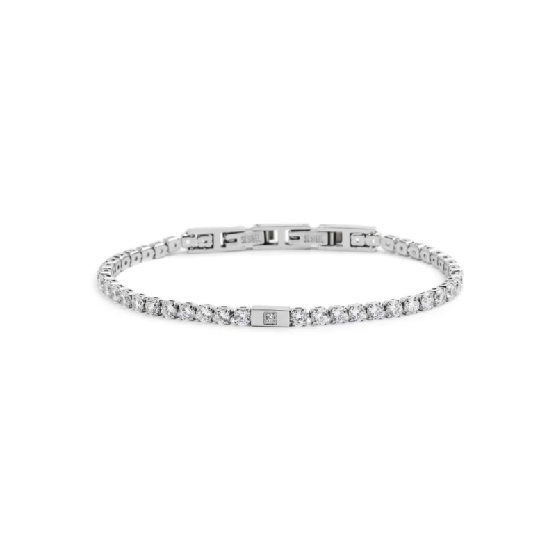 Bracciale Uomo Tennis Marlù 331BR0005W-S in Acciaio 316L Argento Bracciale Uomo Tennis Marlù 331BR0005W-S in Acciaio 316L Argento