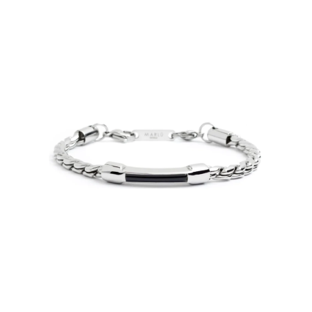 Bracciale Uomo Marlù Man Class 4BR1816N in Acciaio 316L Argento e Nero