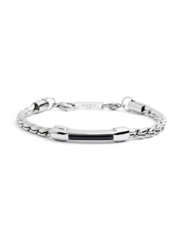 Bracciale Uomo Marlù Man Class 4BR1816N in Acciaio 316L Argento e Nero
