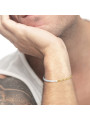 Bracciale Unisex Marlù catena figaro Acciaio Oro e perle irregolari 33BR0046G-W