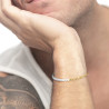 Bracciale Unisex Marlù catena figaro Acciaio Oro e perle irregolari 33BR0046G-W