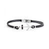 Bracciale Uomo Marlù Man Class 4BR1817N in Pelle Nero con Centrale Ancora